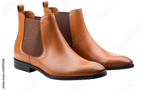 Sleek Leather Chelsea Boots for Every Occasion Isolated on Transparent Background PNG.