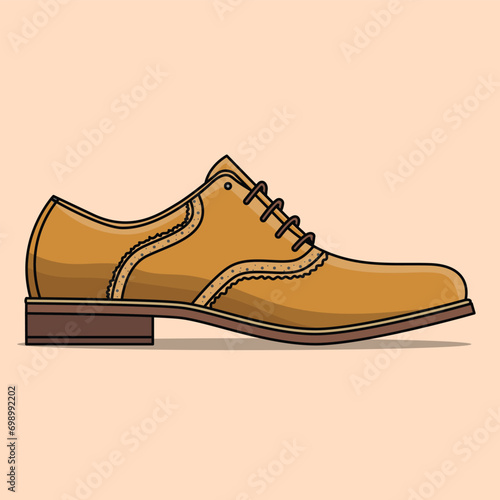 The Illustration of Casual Work Shoes In Modern Brown