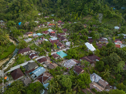 The Aerial View of Aboru Village in Haruku Island, Central Maluku, Indonesia photo
