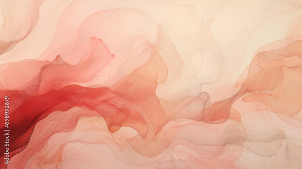 Abstract painted art background in beige and red