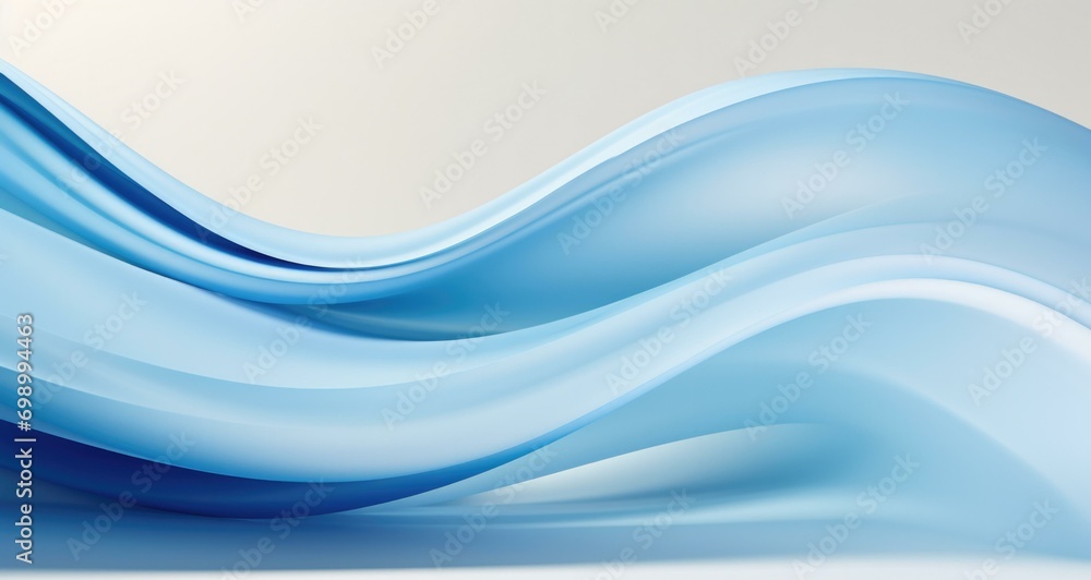 A contemporary artwork with abstract blue waves on a white background. Generative AI. A contemporary artwork with abstract blue waves on a white background. Generative AI.