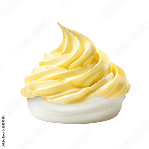 yellow whipped cream swirl isolated on transparent background Remove png, Clipping Path, pen tool