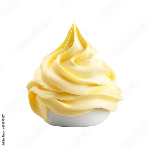 yellow whipped cream swirl isolated on transparent background Remove png, Clipping Path, pen tool