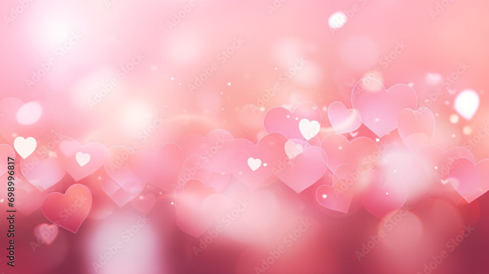 Abstract Banner Backgrounds hart bokeh on pink background