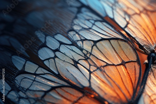 Butterfly wing close-up. Beautiful butterfly wing background, A delicate and thin texture of a butterfly wing, AI Generated © Iftikhar alam