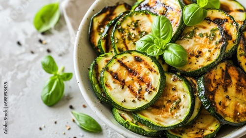 grilled zucchini with cheese and herbs