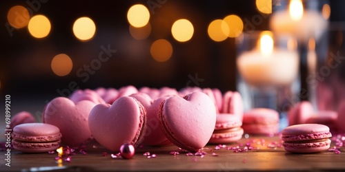 pink macaroon heart  photo