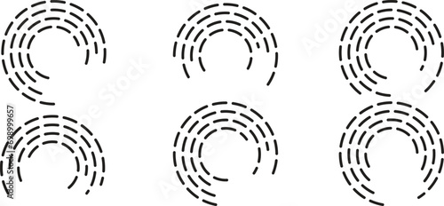 Abstract halftone dots in circle form background. Set of halftone round circle vector frame, halftone circle design element, halftone Circle Effect background. Halftone design element.