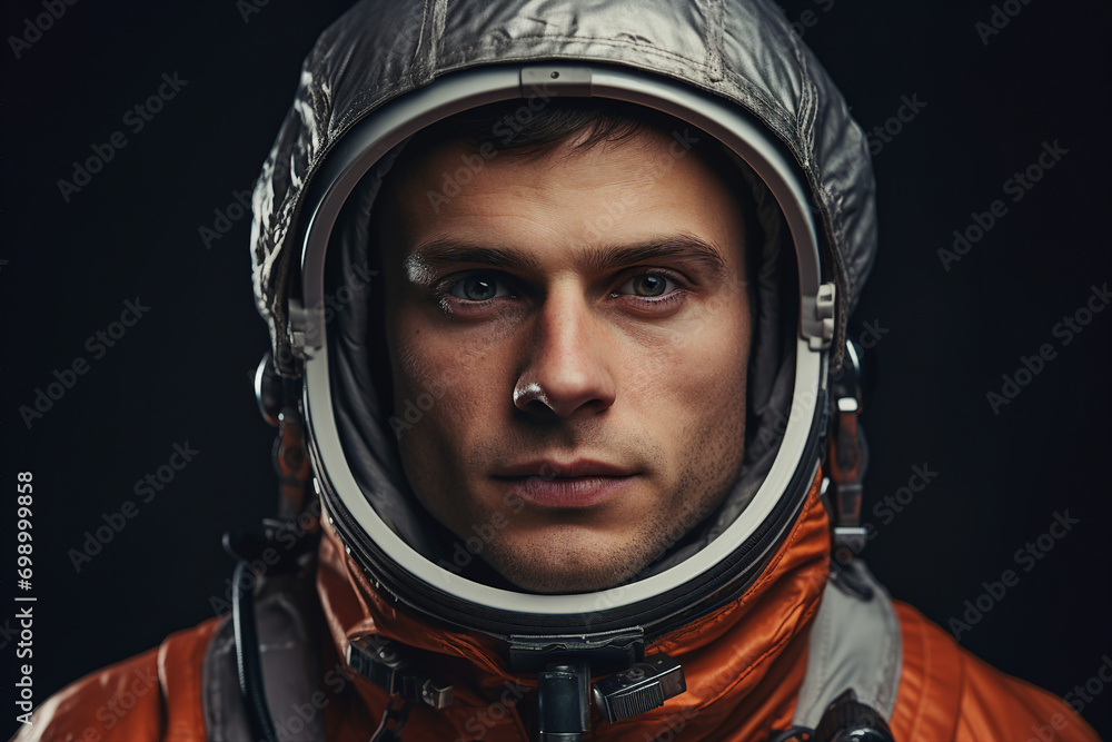 Generative AI picture of astronaut spaceman woman do space walk working space station in outer space futurism Generative AI picture of astronaut spaceman woman do space walk working space station in outer space futurism