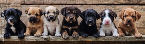 Cute puppies background. Banner