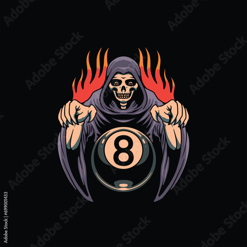 billyards grim tattoo vector design