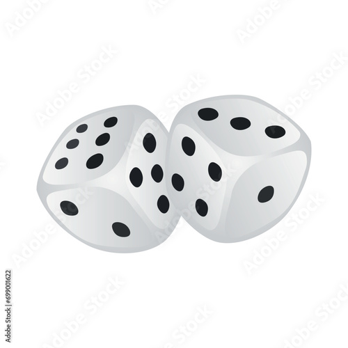 Vector two dices on white background