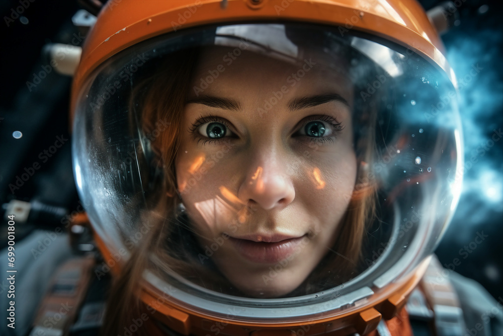 Created with generative ai tools astronaut portrait exploring deep space discover new planet