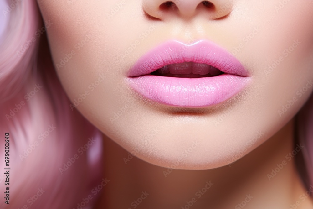 Elegance in Simplicity: A Macro Shot of Glossy Lips: Elegance in Simplicity: A Macro Shot of Glossy Lips: