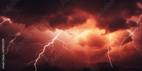 lightning in the sky, Flash of lightning on dark background. Thunderstorm, Lightning thunderstorm flash over the night sky. Concept on topic weather, cataclysms hurricane, Typhoon, tornado, storm