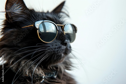 Confident, stylish mature cat with whiskers, capturing the essence of urban sophistication