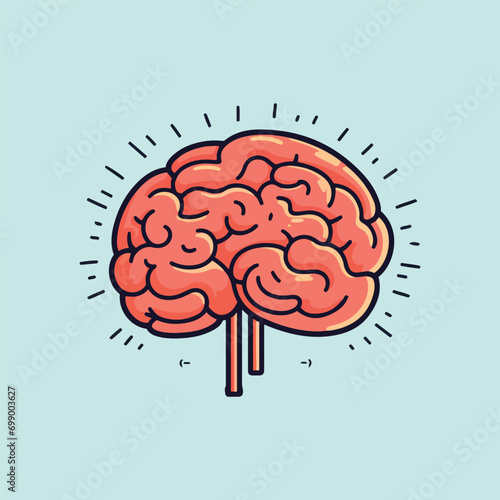 human brain illustration vector on white vector design
