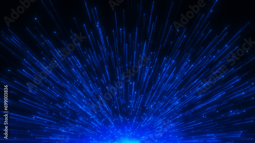 Abstract background Blue Glittering Particles