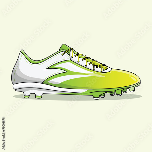 The Illustration of Football Shoes Fly Green Gradient