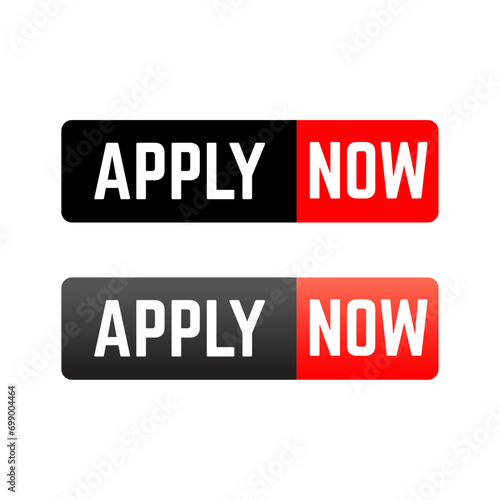 Apply now job submit button icon. Vector apply now button.