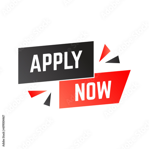Apply now job submit button icon. Vector apply now button. photo