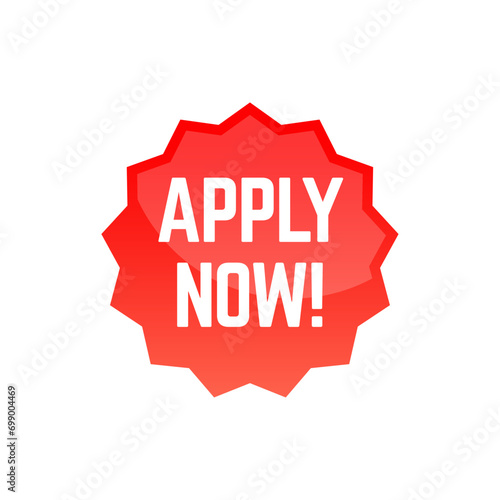 Apply now job submit button icon. Vector apply now button.