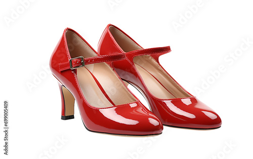 T-Strap Mary Jane Heels Redefined for Modern Royalty Isolated on Transparent Background PNG.