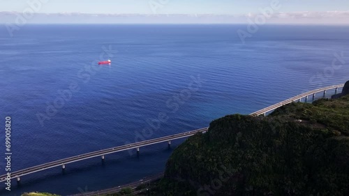 The new littoral road on Reunion Island seen from a drone
