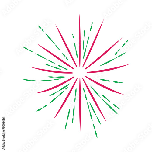 Fireworks display celebration on white background
