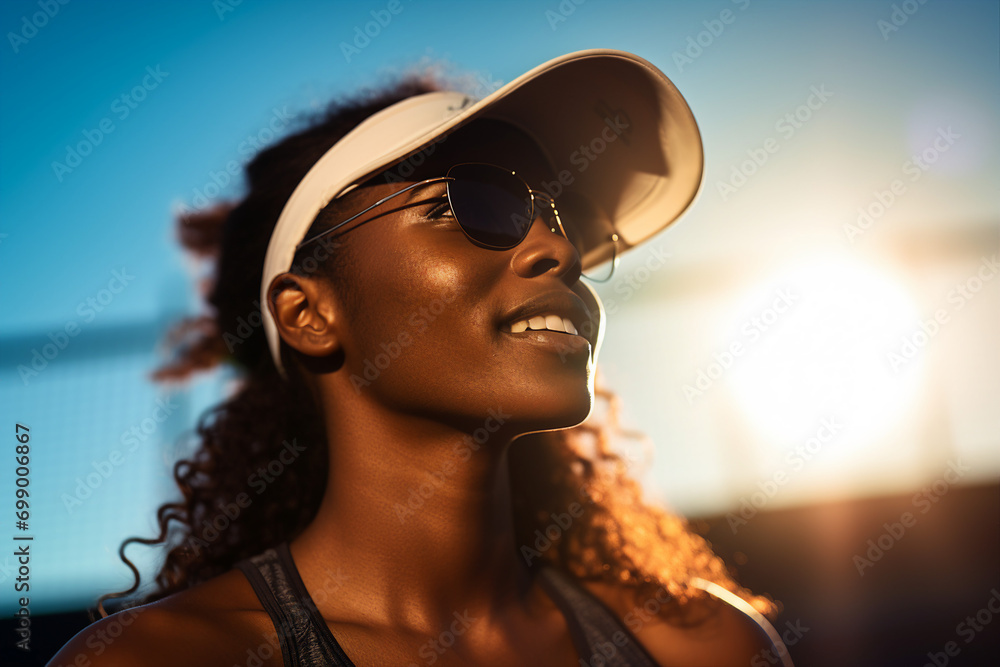Professional tennis player competitive facial expression Generative AI picture Professional tennis player competitive facial expression Generative AI picture