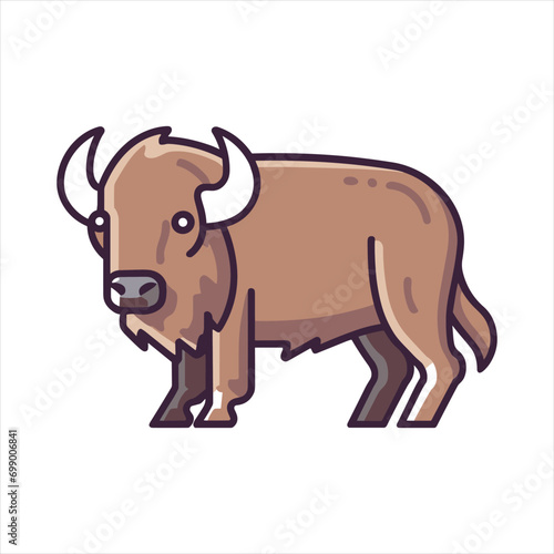 cute American Bison Buffalo Fold simple minimal 
