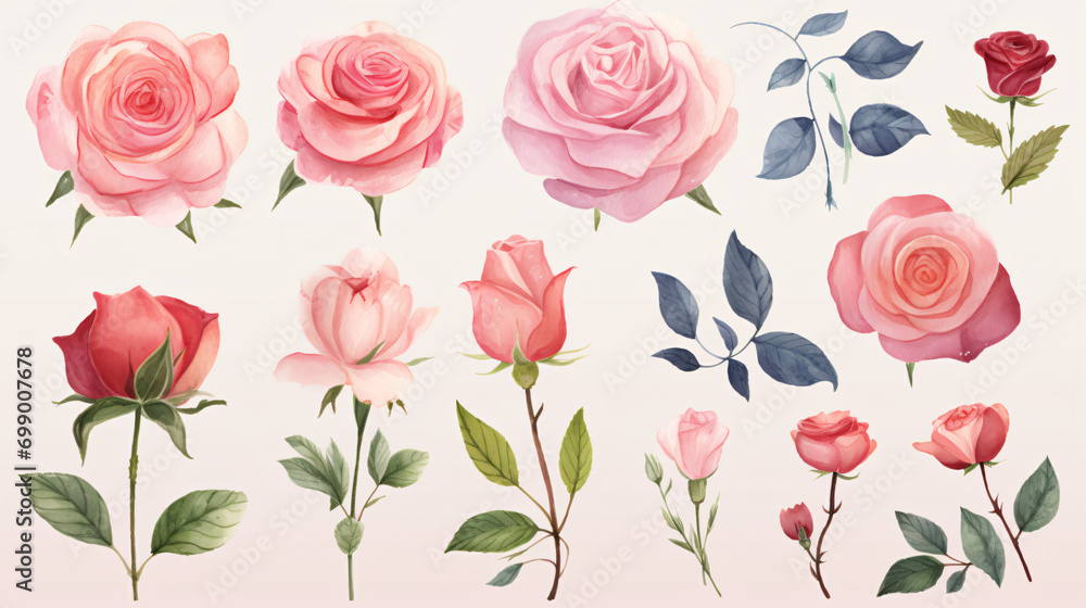 Watercolor Rose Clipart Create Beautiful