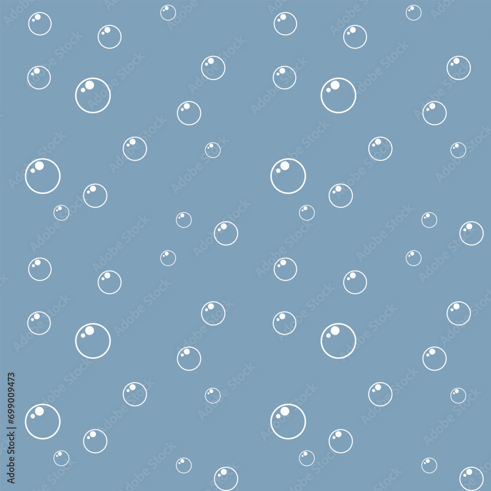 Seamless pattern, bubbles on a blue background. Sea water background, print, textile, wallpaper, vector Seamless pattern, bubbles on a blue background. Sea water background, print, textile, wallpaper, vector