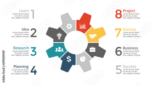 Infographic design template. concept with steps. Used for workflow layout, diagram, banner, web design. Vector illustration