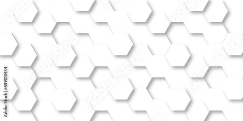 Fototapeta Naklejka Na Ścianę i Meble -  Abstract background with hexagons. Abstract hexagon polygonal pattern background vector. seamless bright white abstract honeycomb background.	