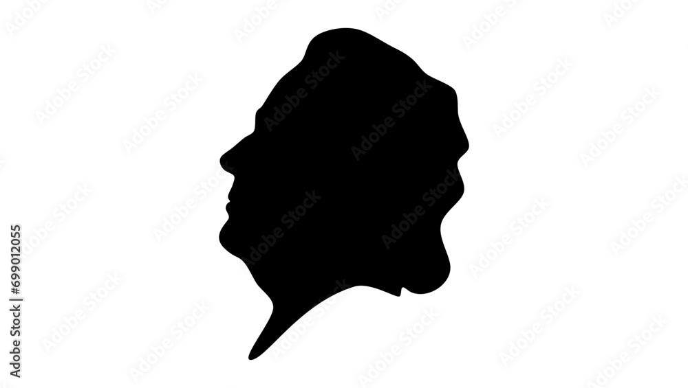 John Bright, black isolated silhouette