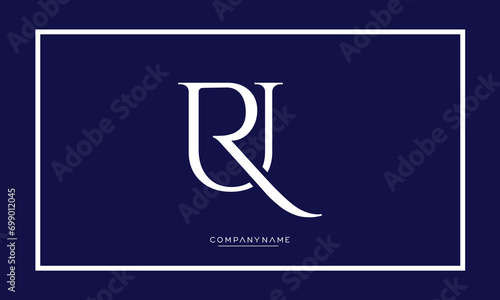 RU or UR Alphabet letters logo monogram
