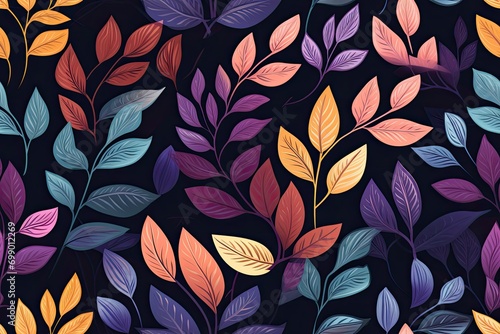 leaves seamless floral background wallpaper illustration