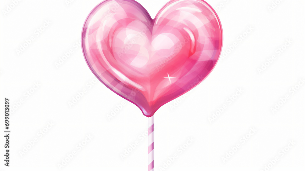 Pink Red Lollipop Heart Shape Candy Sweet Element
