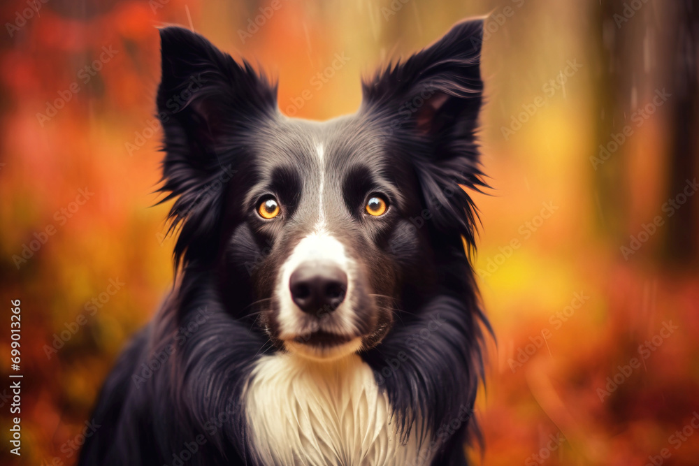 Purebred purebred beautiful border collie dog breed, background nature isolate.