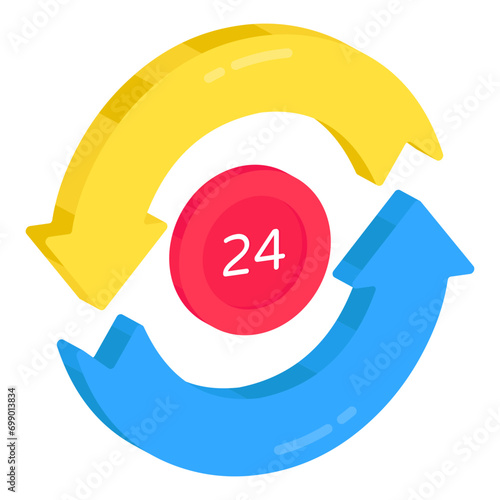 Creative design icon of round the clock 

