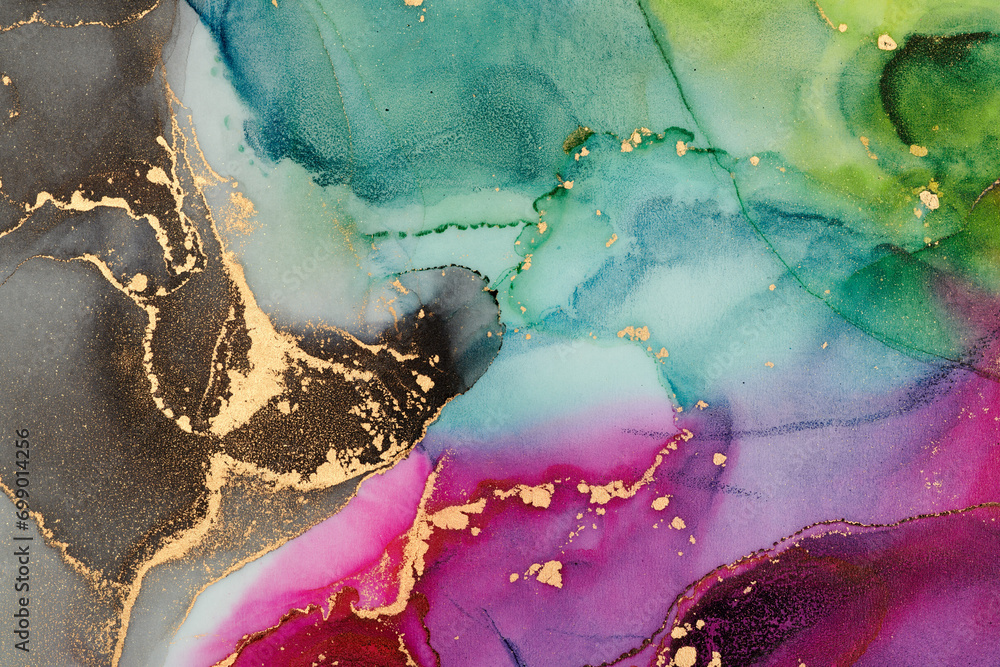 Natural luxury abstract fluid art painting in alcohol ink technique ...