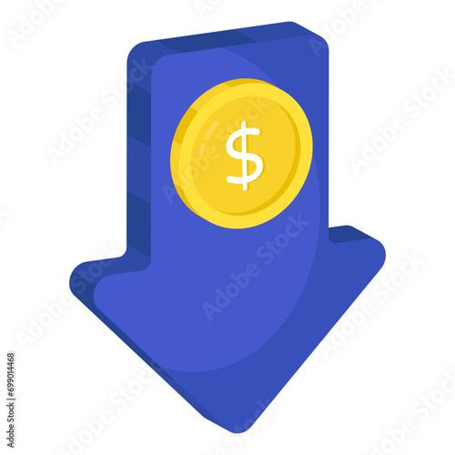Trendy design icon of low dollar value 

