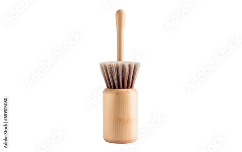 Stunning Wooden Toilet Brush With a Cleaner Isolated on Transparent Background PNG.
