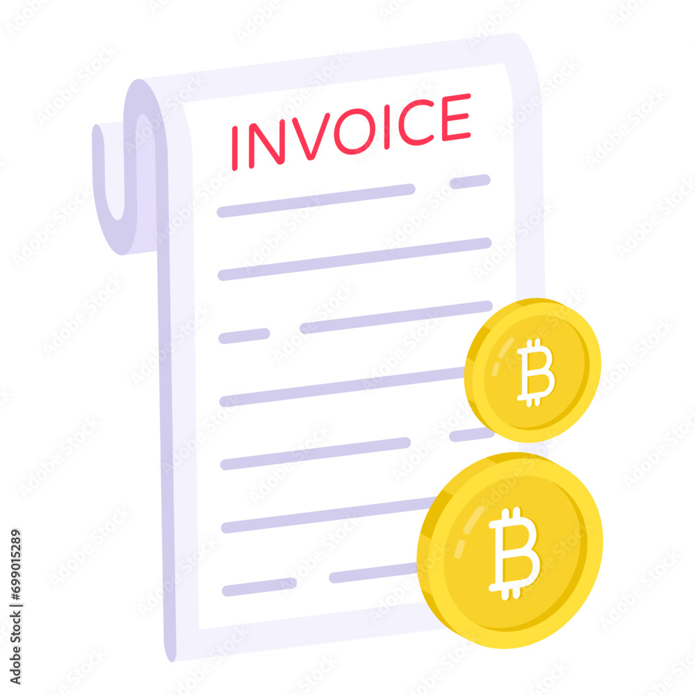 Creative design icon of bitcoin invoice
Creative design icon of bitcoin invoice
