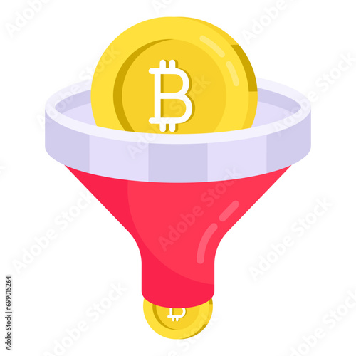 An icon design of bitcoin filtration 

