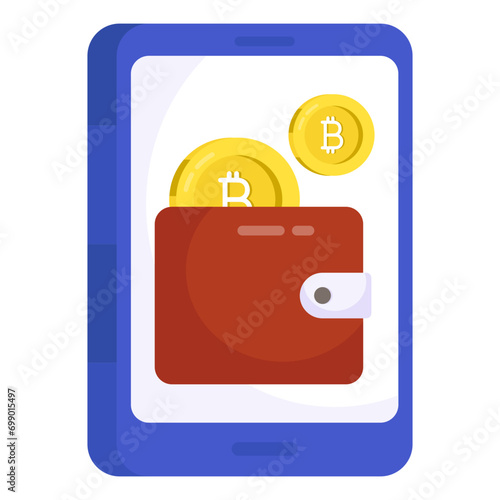 A unique design icon of bitcoin wallet 

