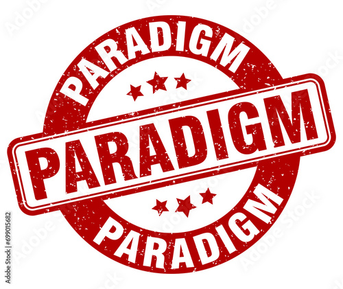 paradigm stamp. paradigm label. round grunge sign