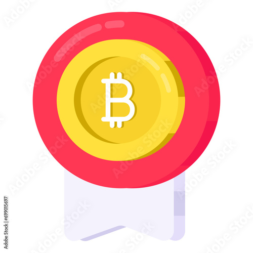 An icon design of bitcoin award

