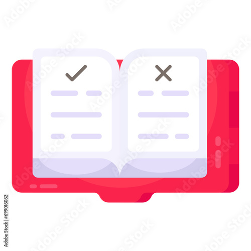 A creative design icon of rules book

